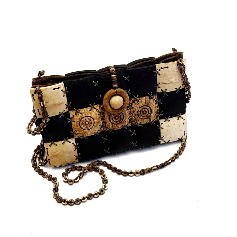 Handwoven Wooden Crossbody Bag
